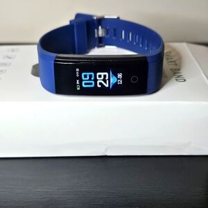 Smart Band Watch Blue Band Time Display BP Display Steps Tracker Fitness Health